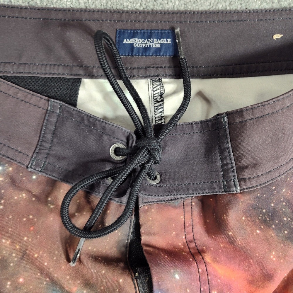 American Eagle Swim Trunks Men M Board Shorts Galaxy Space Multicolor Good